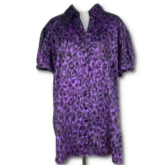 Fred David womens top size 2X multicolored camouflage button down - Picture 1 of 8